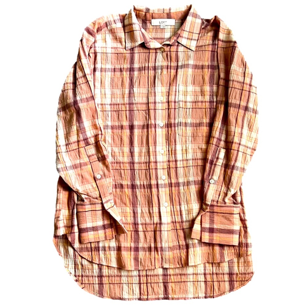 Loft Plaid Oversized Tunic